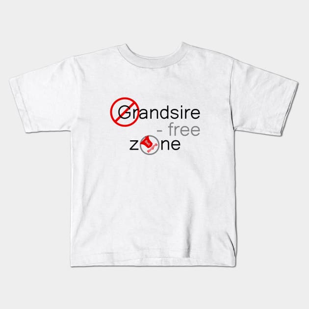 Bell Ringing - GRANDSIRE-FREE ZONE - black text Kids T-Shirt by SuzySuperlative